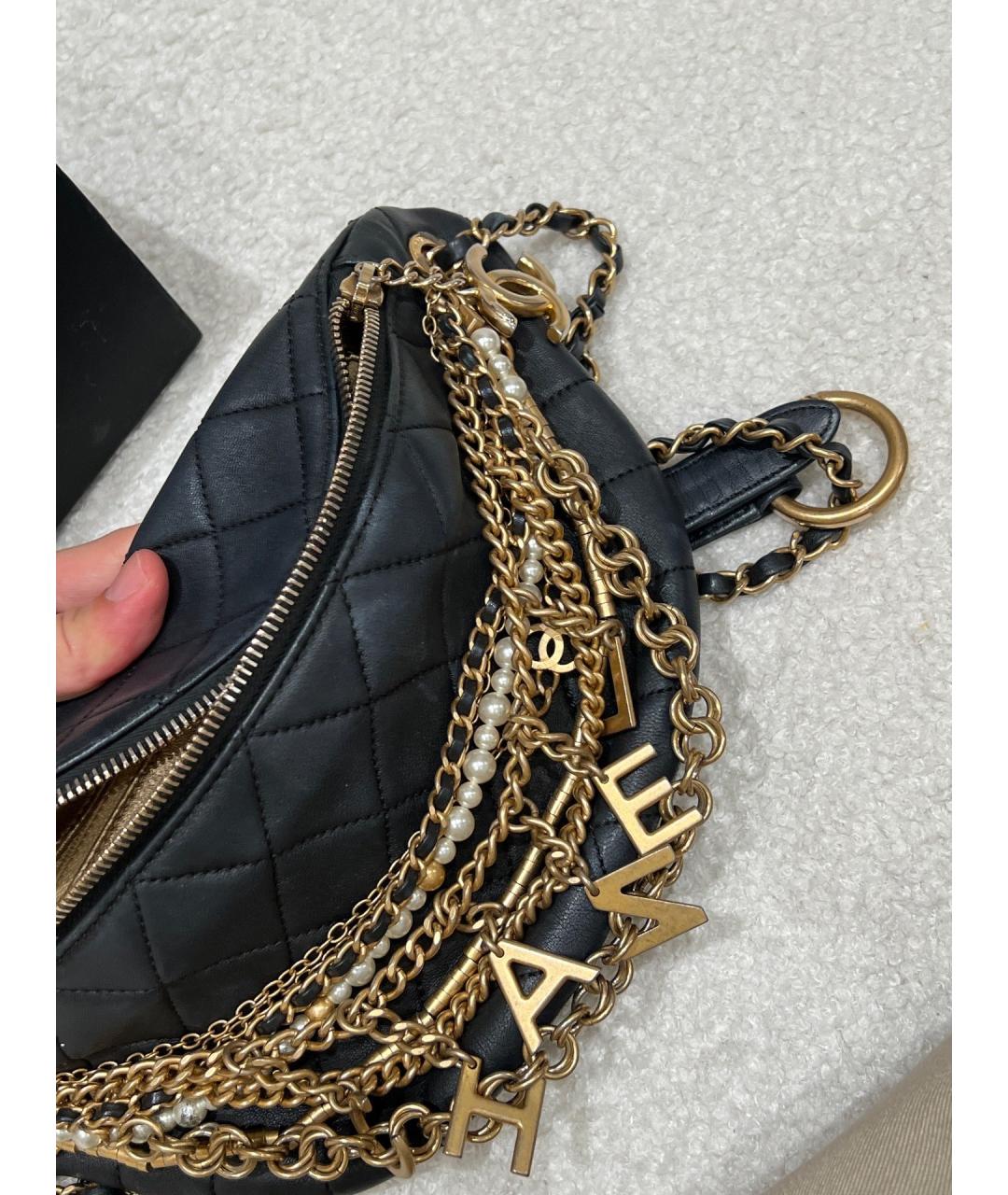 CHANEL Черная кожаная сумка через плечо, фото 4