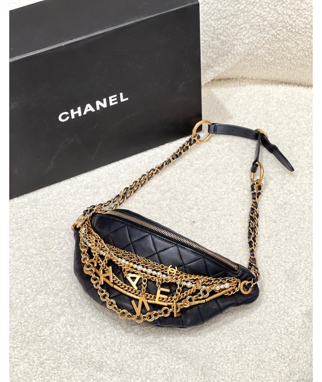 CHANEL Черная кожаная сумка через плечо, фото 8