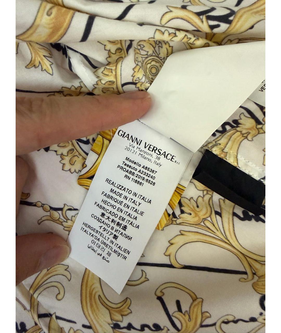 VERSACE Желтая хлопковая рубашка, фото 5