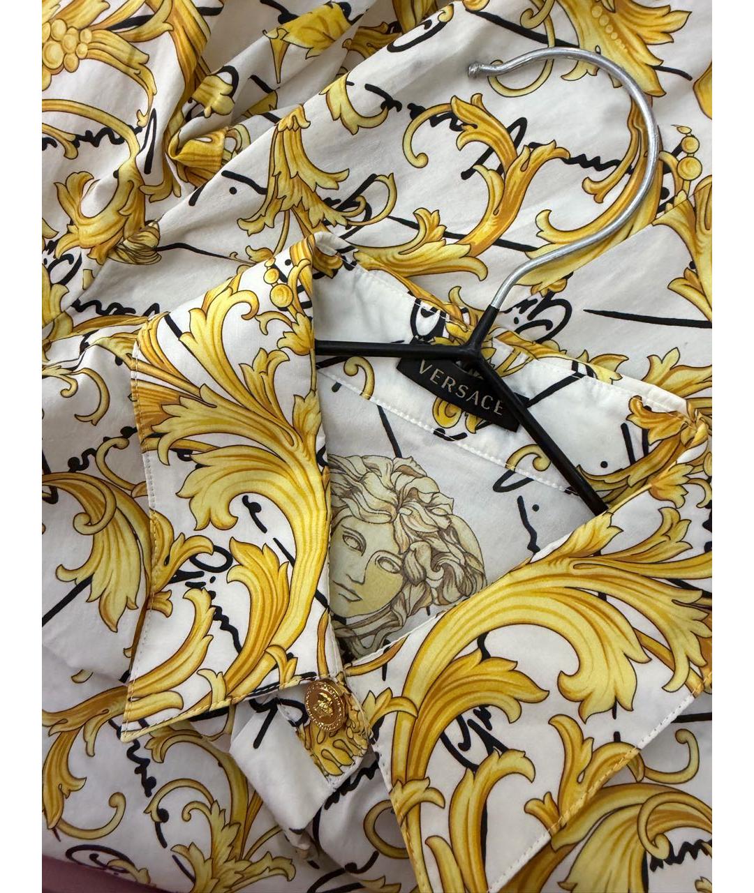 VERSACE Желтая хлопковая рубашка, фото 3