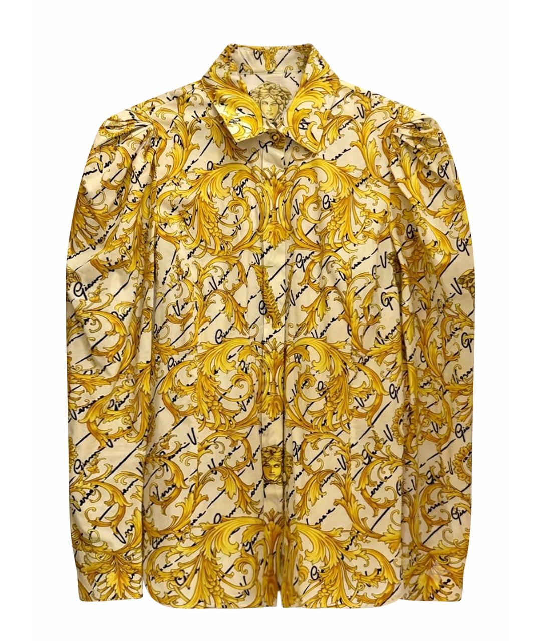 VERSACE Желтая хлопковая рубашка, фото 1