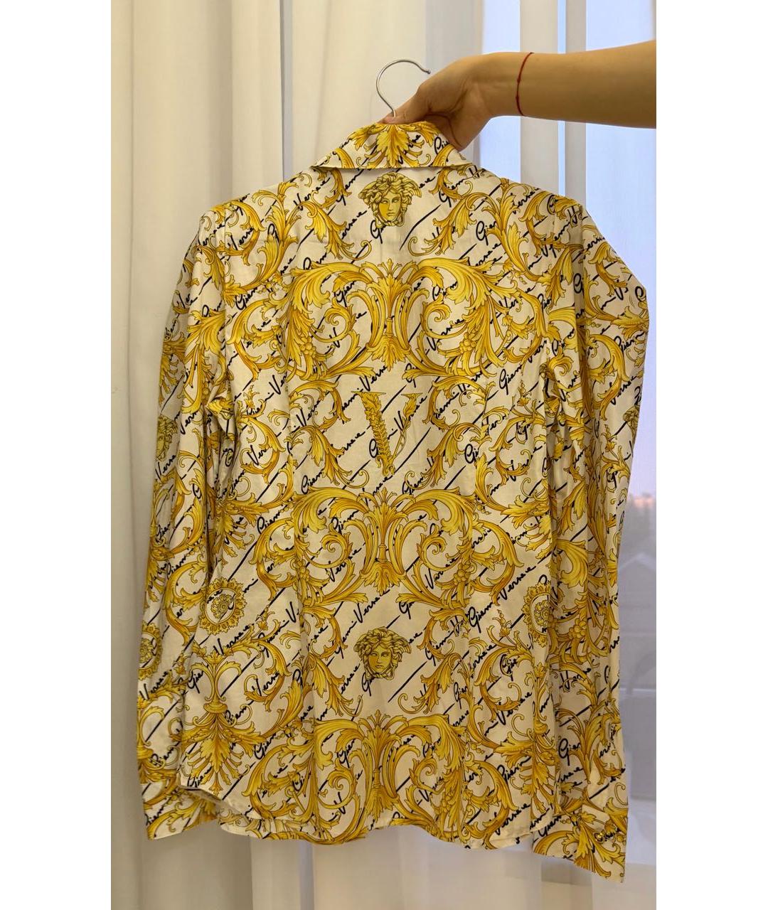 VERSACE Желтая хлопковая рубашка, фото 2