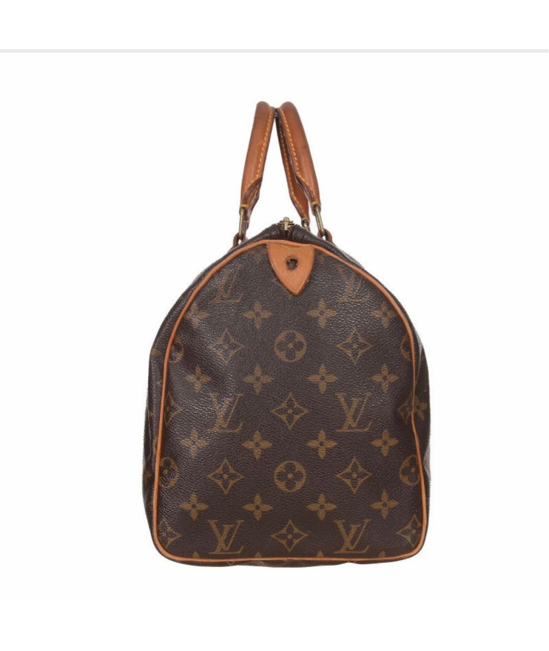 LOUIS VUITTON Коричневая кожаная сумка с короткими ручками, фото 5
