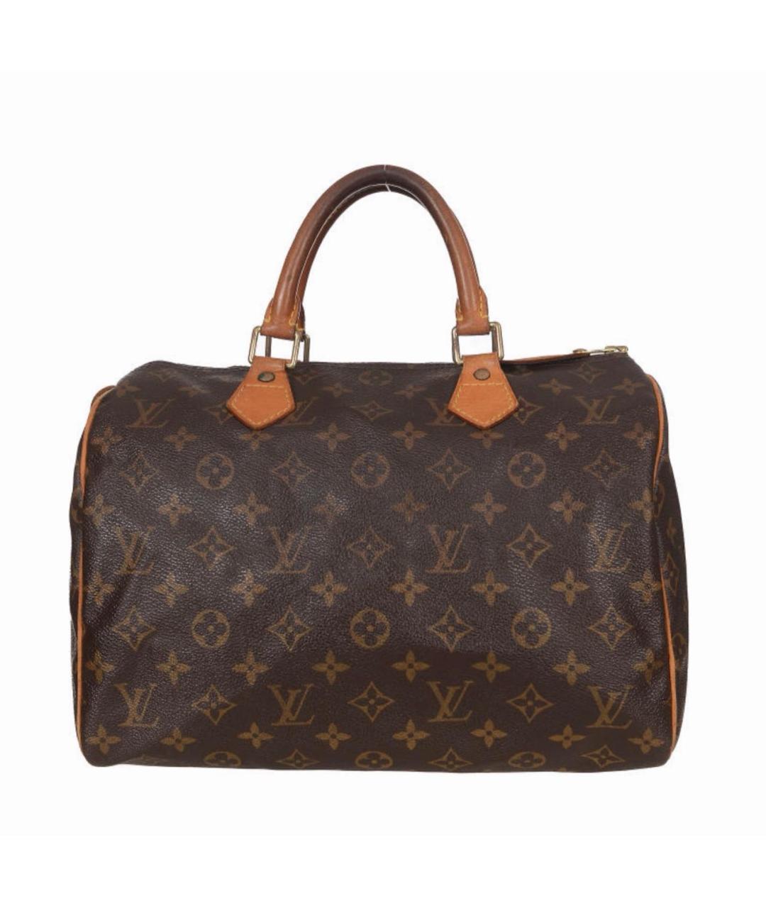 LOUIS VUITTON Коричневая кожаная сумка с короткими ручками, фото 9