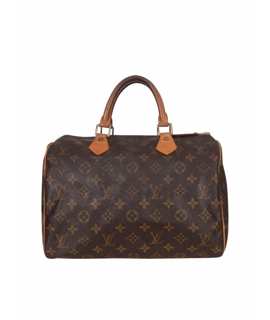 LOUIS VUITTON Коричневая кожаная сумка с короткими ручками, фото 1