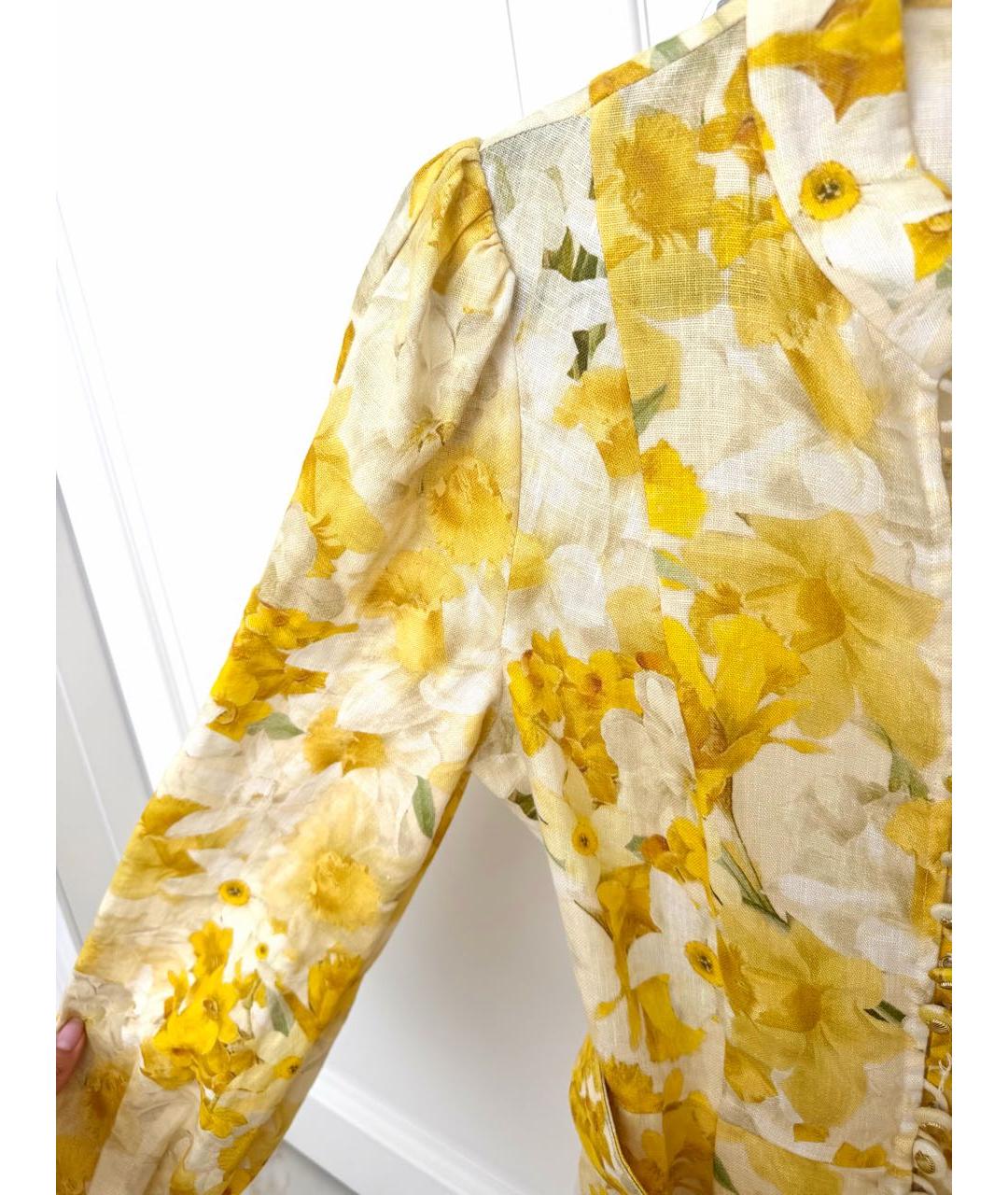 ZIMMERMANN Желтое хлопковое коктейльное платье, фото 8