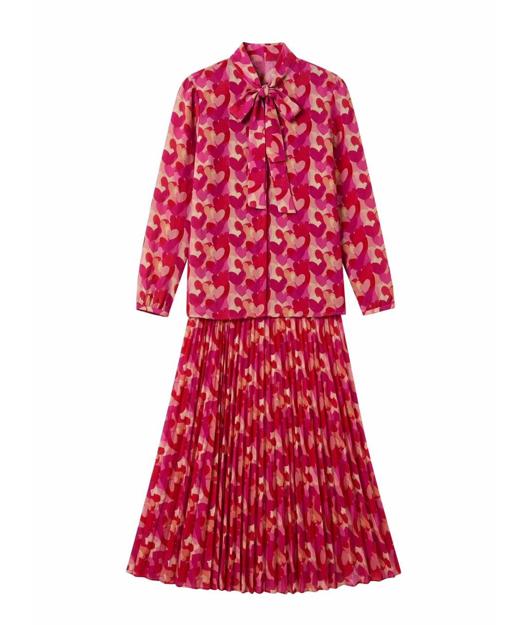 RED VALENTINO Розовый шифоновый костюм с юбками, фото 1