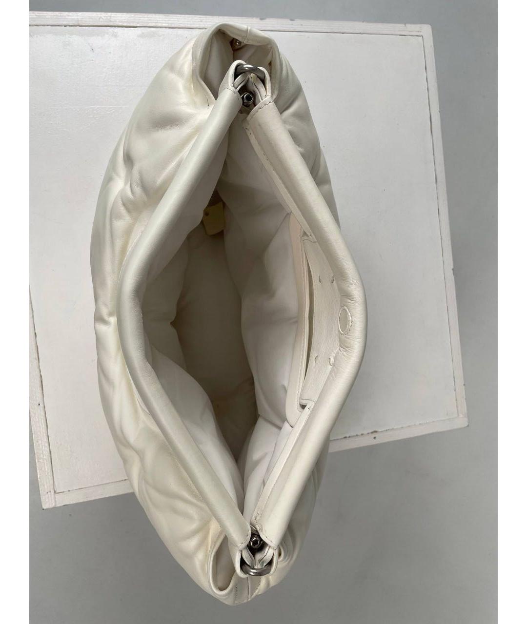 MAISON MARGIELA Белая кожаная сумка с короткими ручками, фото 3