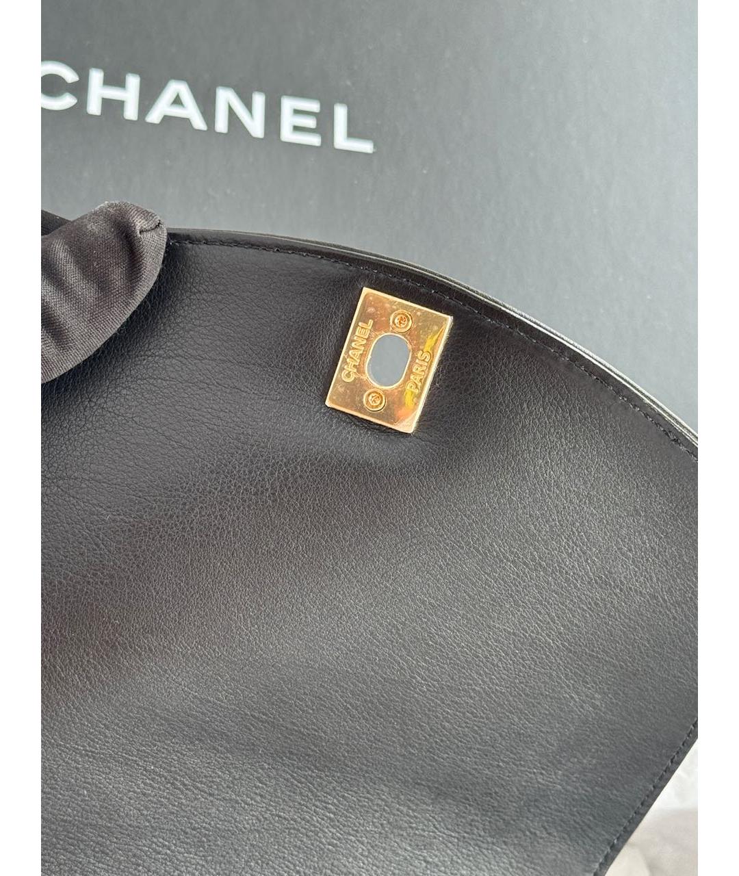 CHANEL Черная кожаная сумка через плечо, фото 8