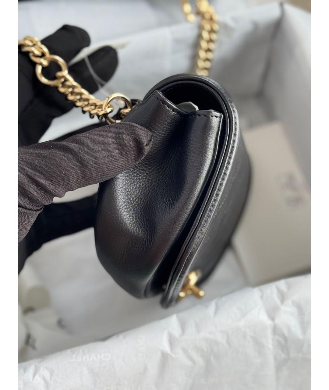 CHANEL Черная кожаная сумка через плечо, фото 4