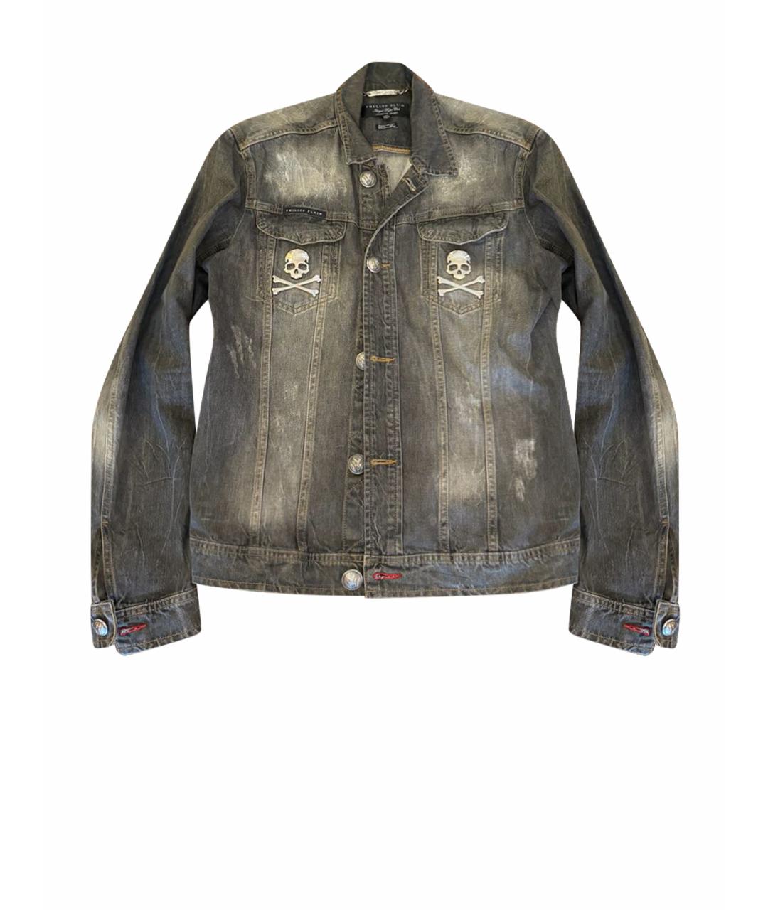PHILIPP PLEIN Серая хлопковая куртка, фото 1