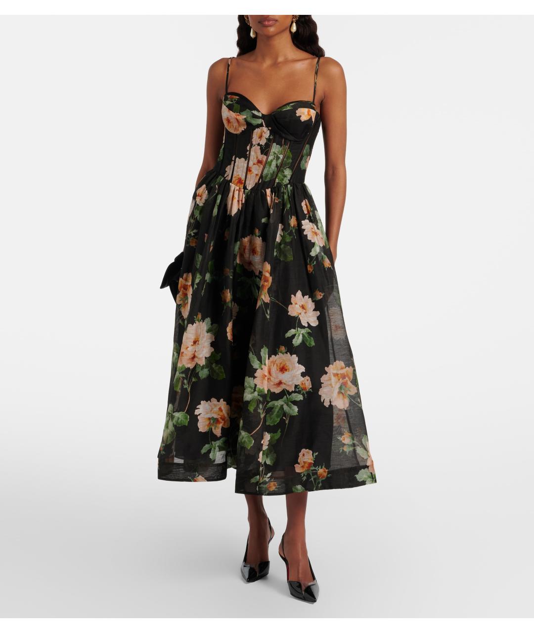 ZIMMERMANN Черное льняное коктейльное платье, фото 2