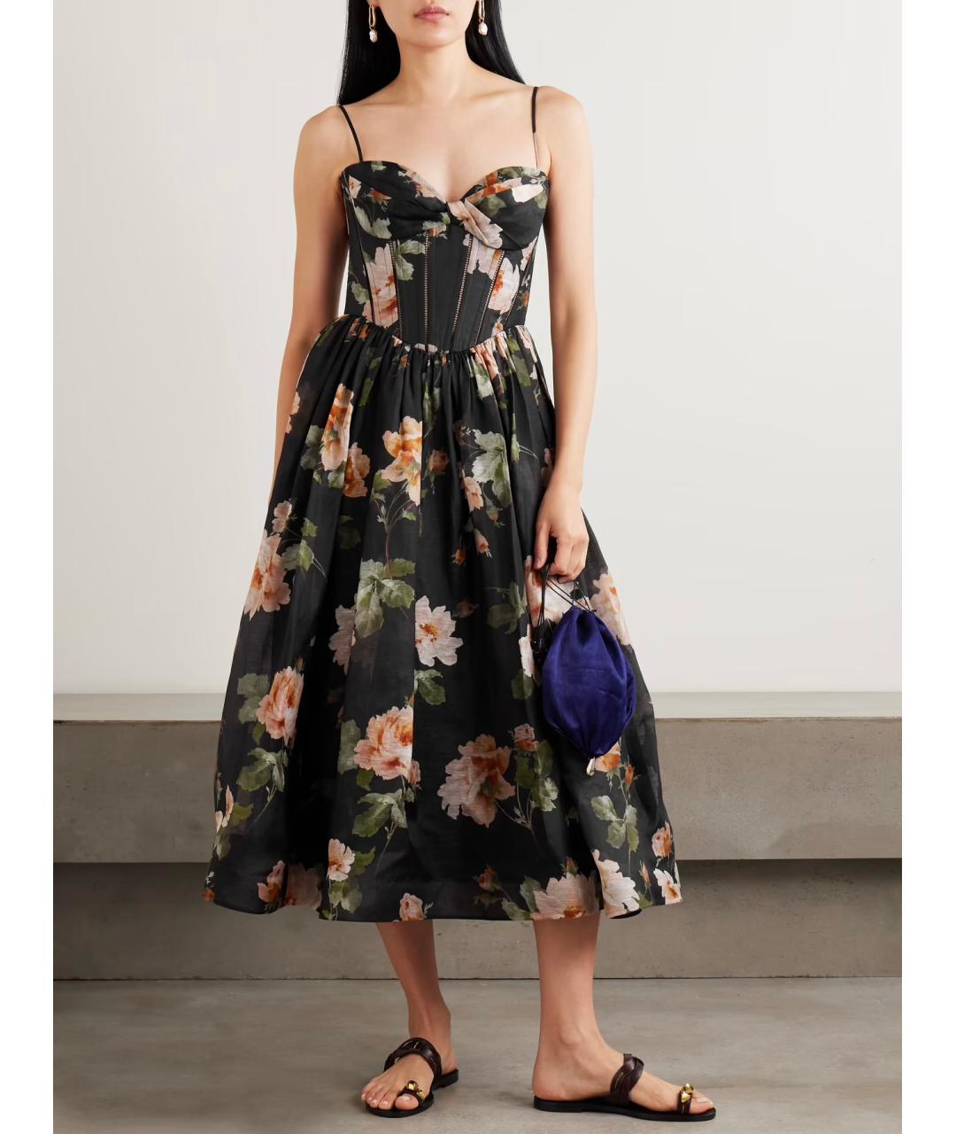 ZIMMERMANN Черное льняное коктейльное платье, фото 6