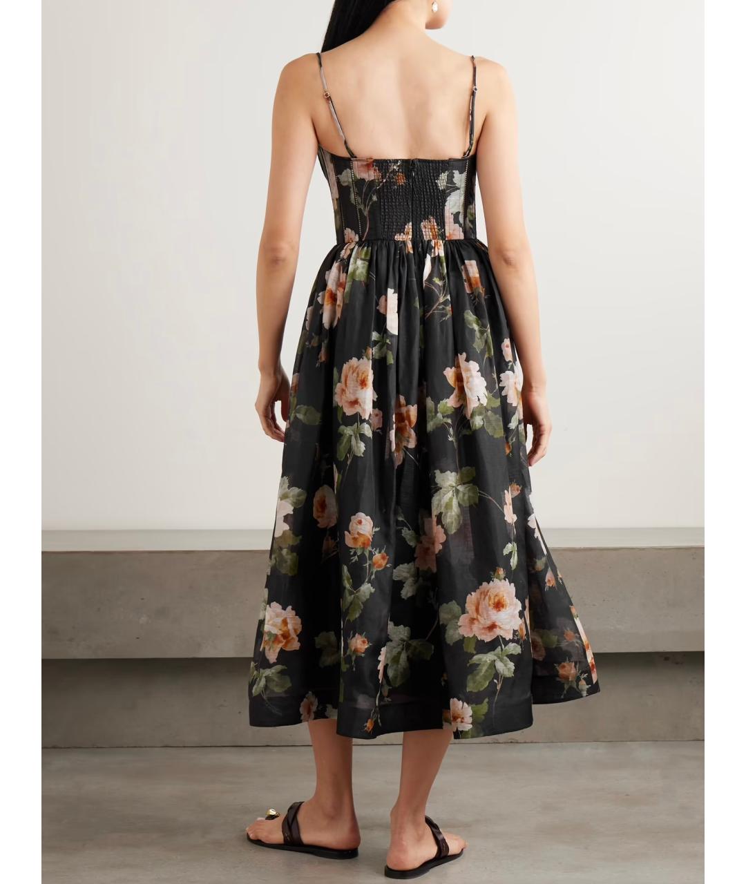 ZIMMERMANN Черное льняное коктейльное платье, фото 7