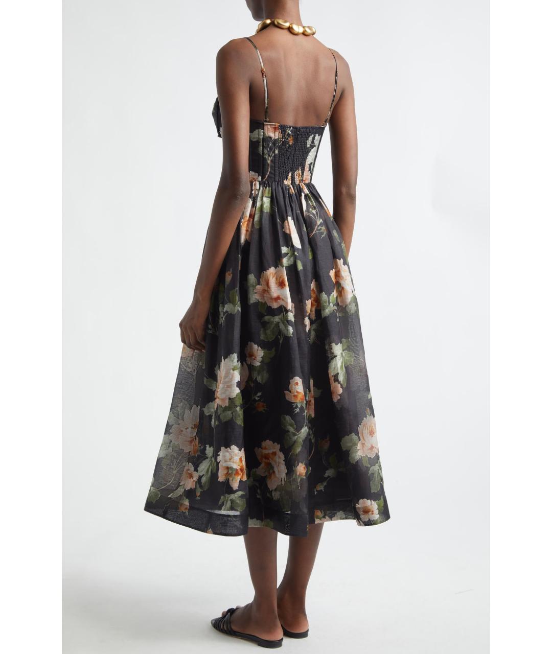 ZIMMERMANN Черное льняное коктейльное платье, фото 5