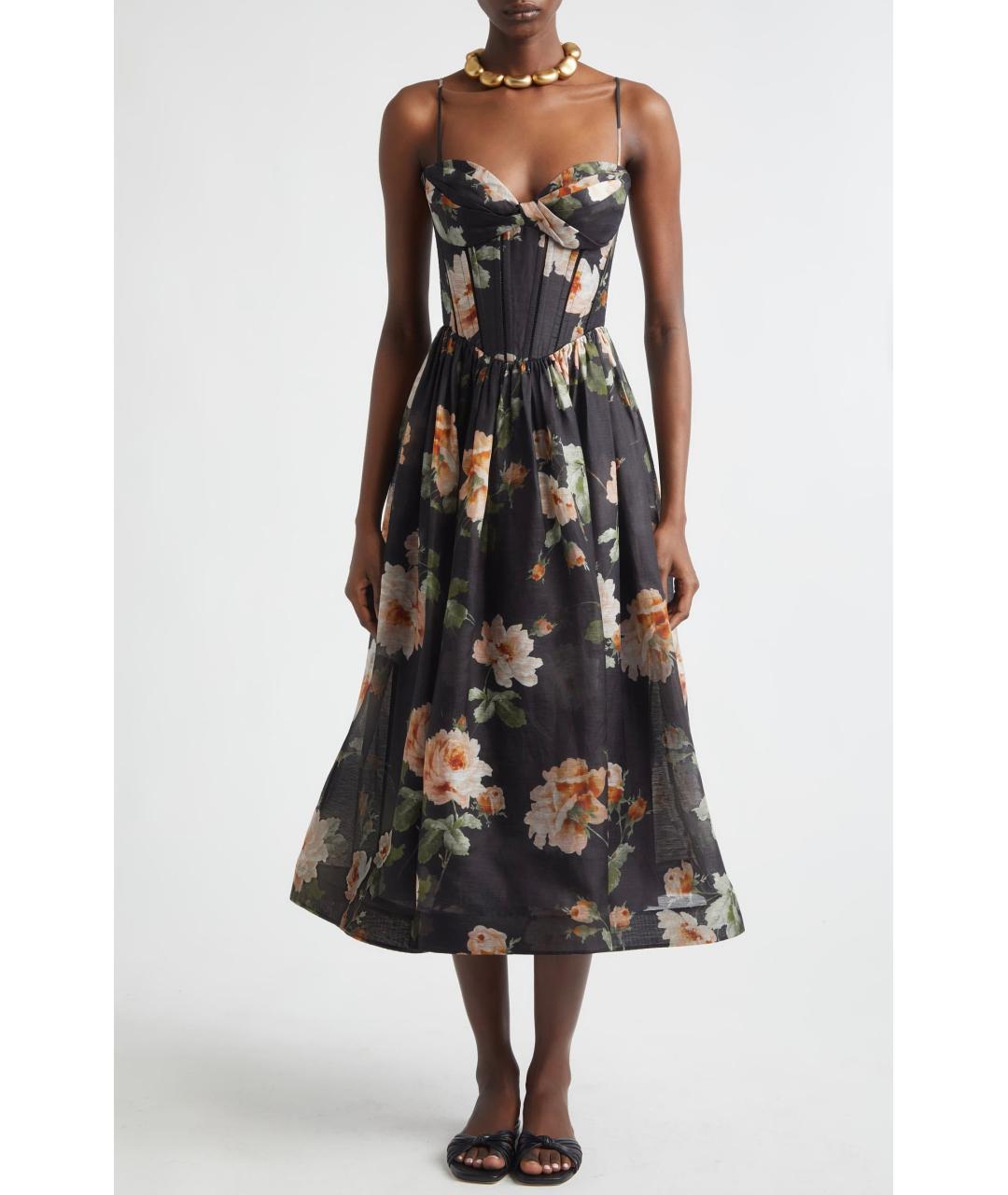 ZIMMERMANN Черное льняное коктейльное платье, фото 4