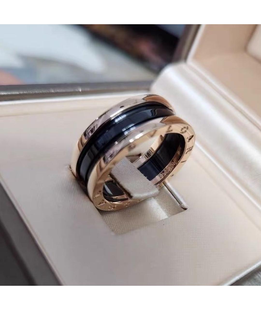 BVLGARI Черное кольцо из розового золота, фото 3