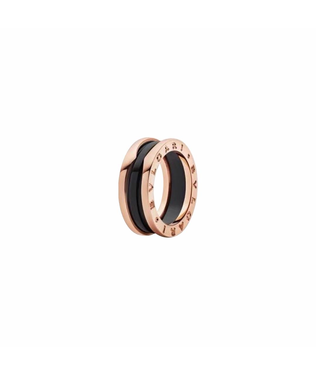 BVLGARI Черное кольцо из розового золота, фото 1