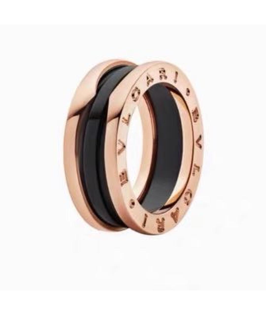 BVLGARI Черное кольцо из розового золота, фото 5