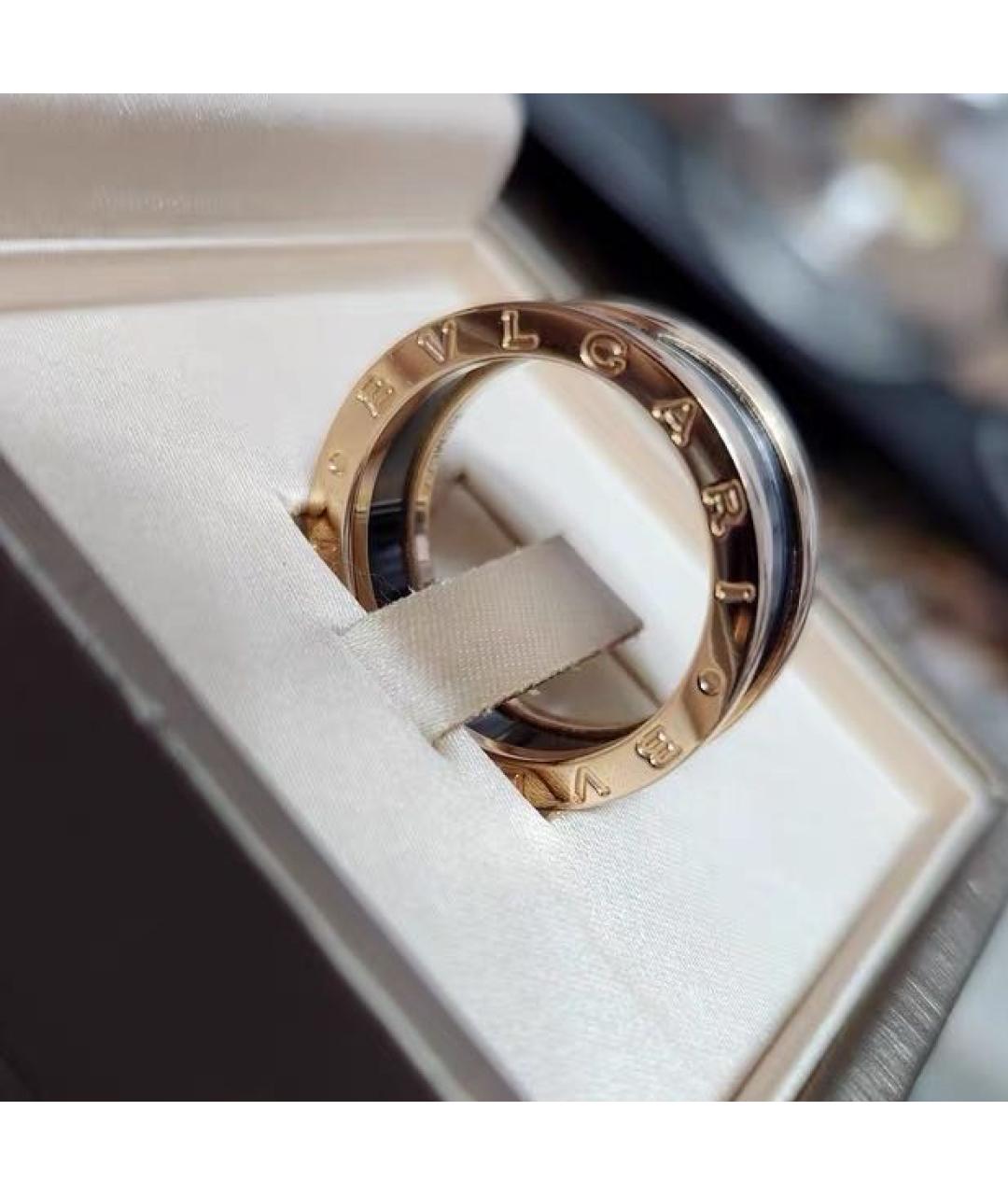 BVLGARI Черное кольцо из розового золота, фото 4