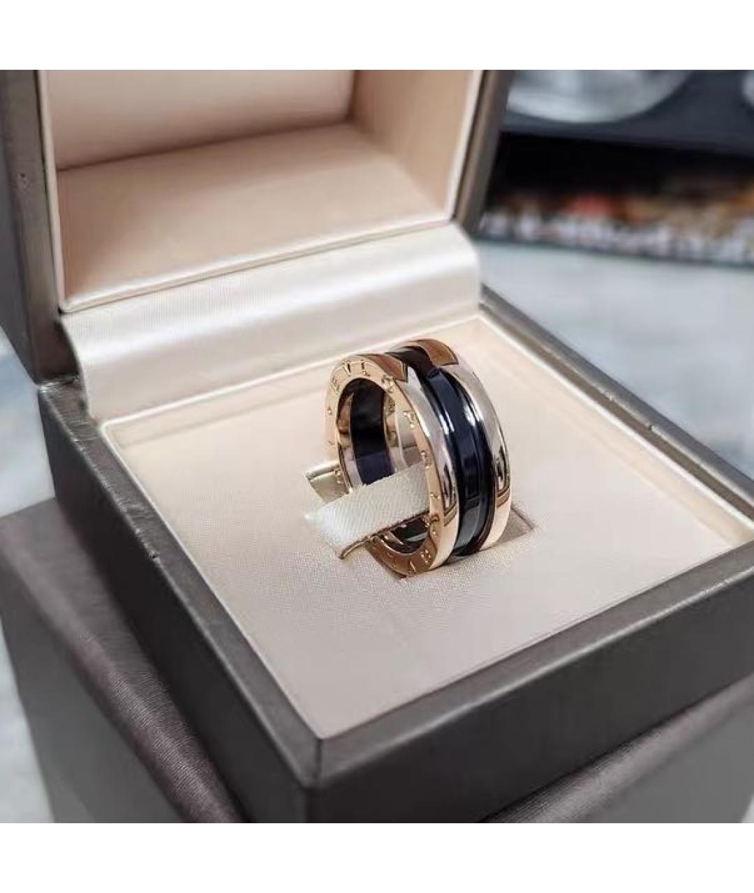 BVLGARI Черное кольцо из розового золота, фото 2