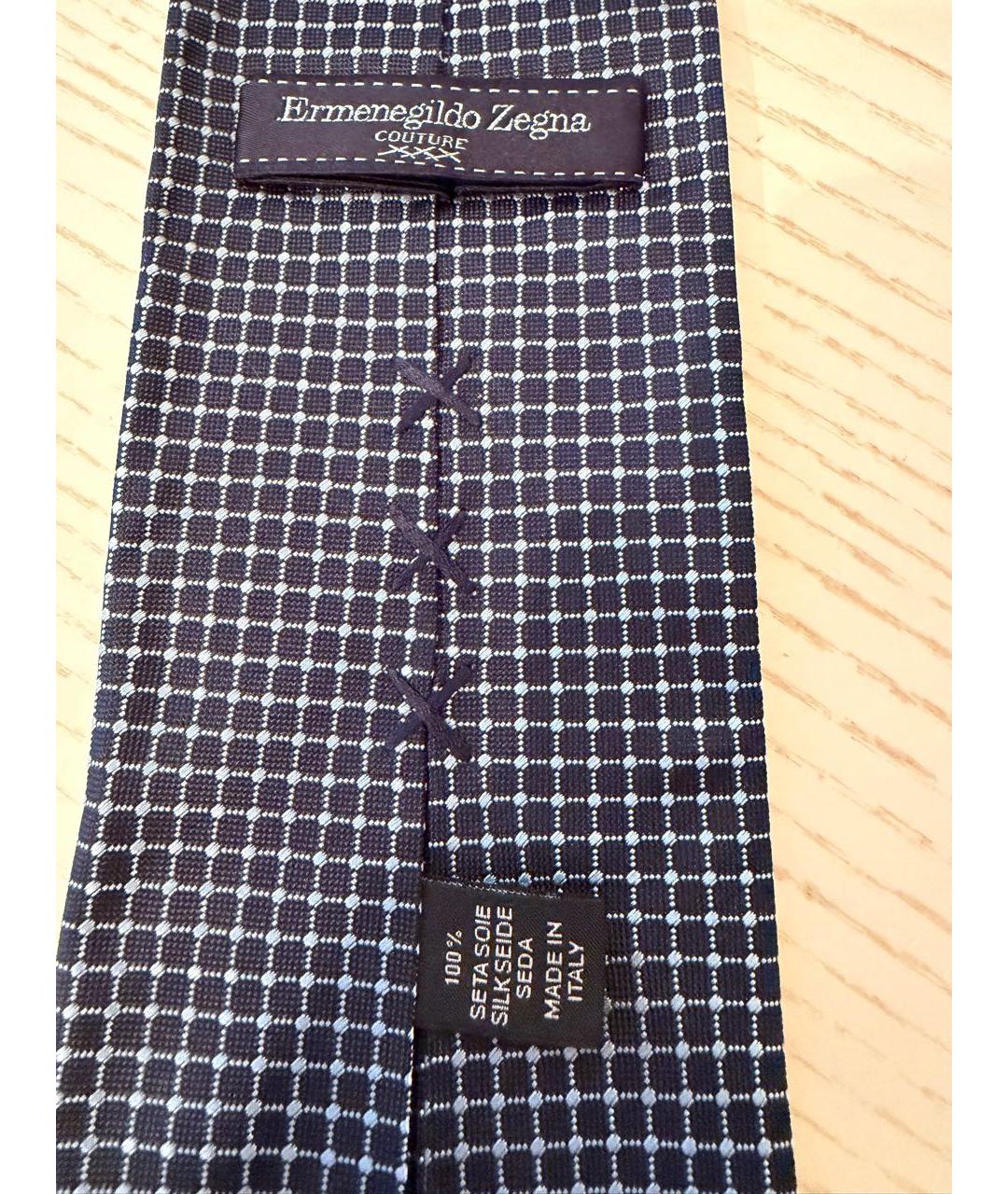 ERMENEGILDO ZEGNA XXX Синий шелковый галстук, фото 3
