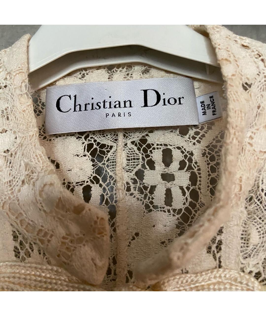 CHRISTIAN DIOR Бежевый кружевной костюм с юбками, фото 3