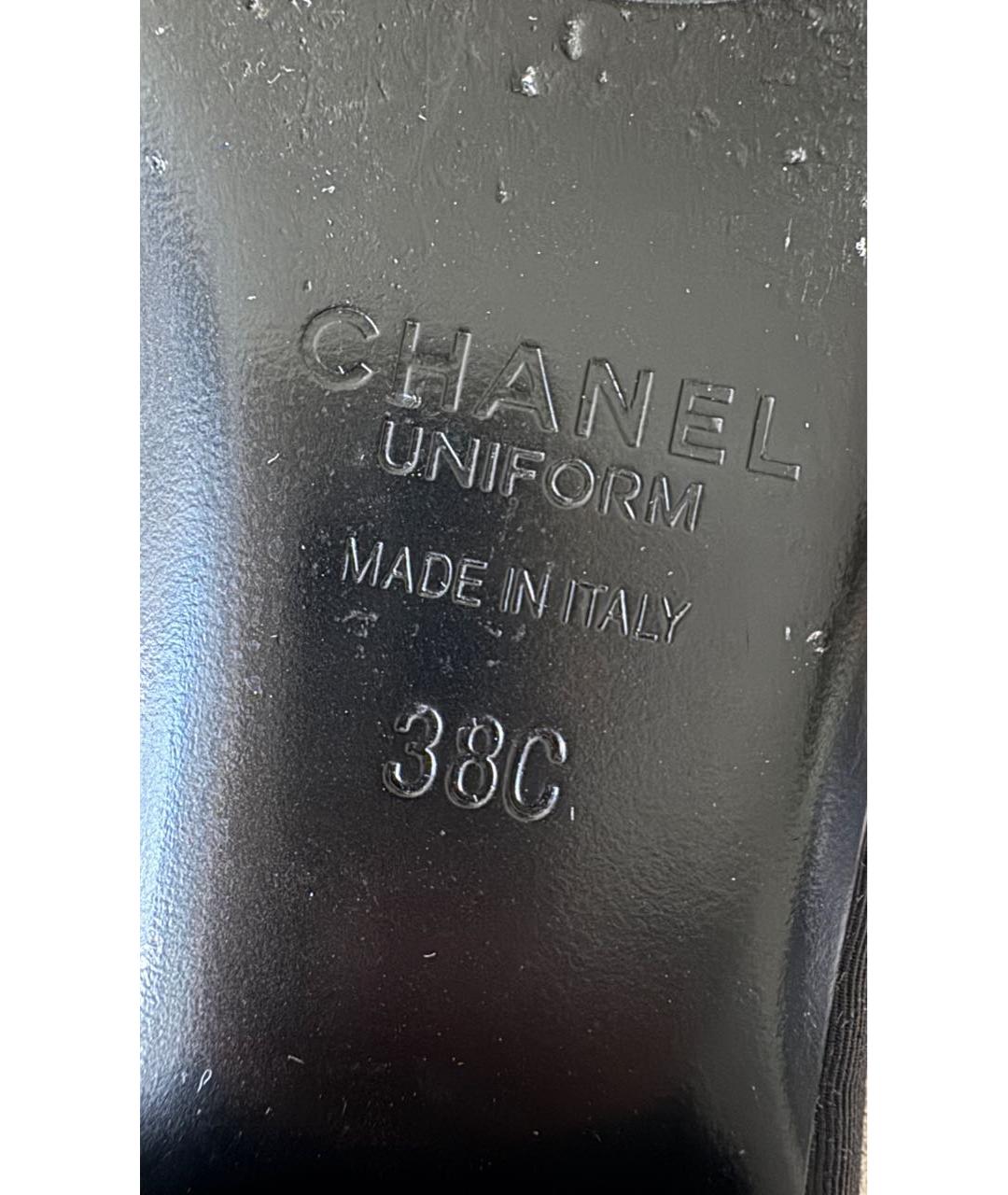 CHANEL Черные лодочки на низком каблуке, фото 8
