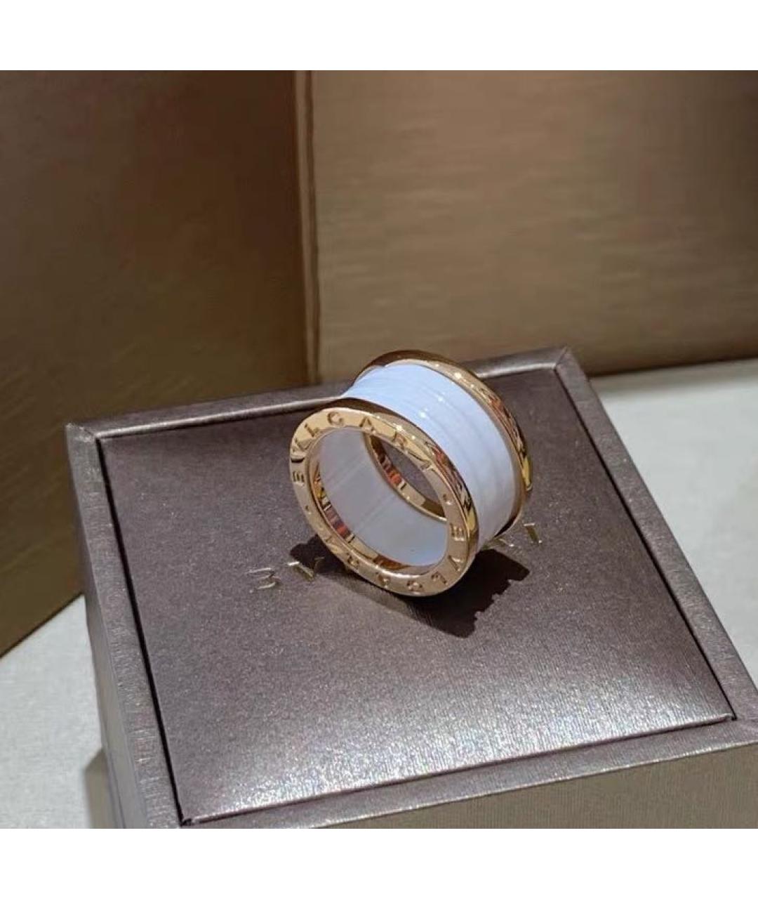 BVLGARI Белое кольцо из розового золота, фото 4
