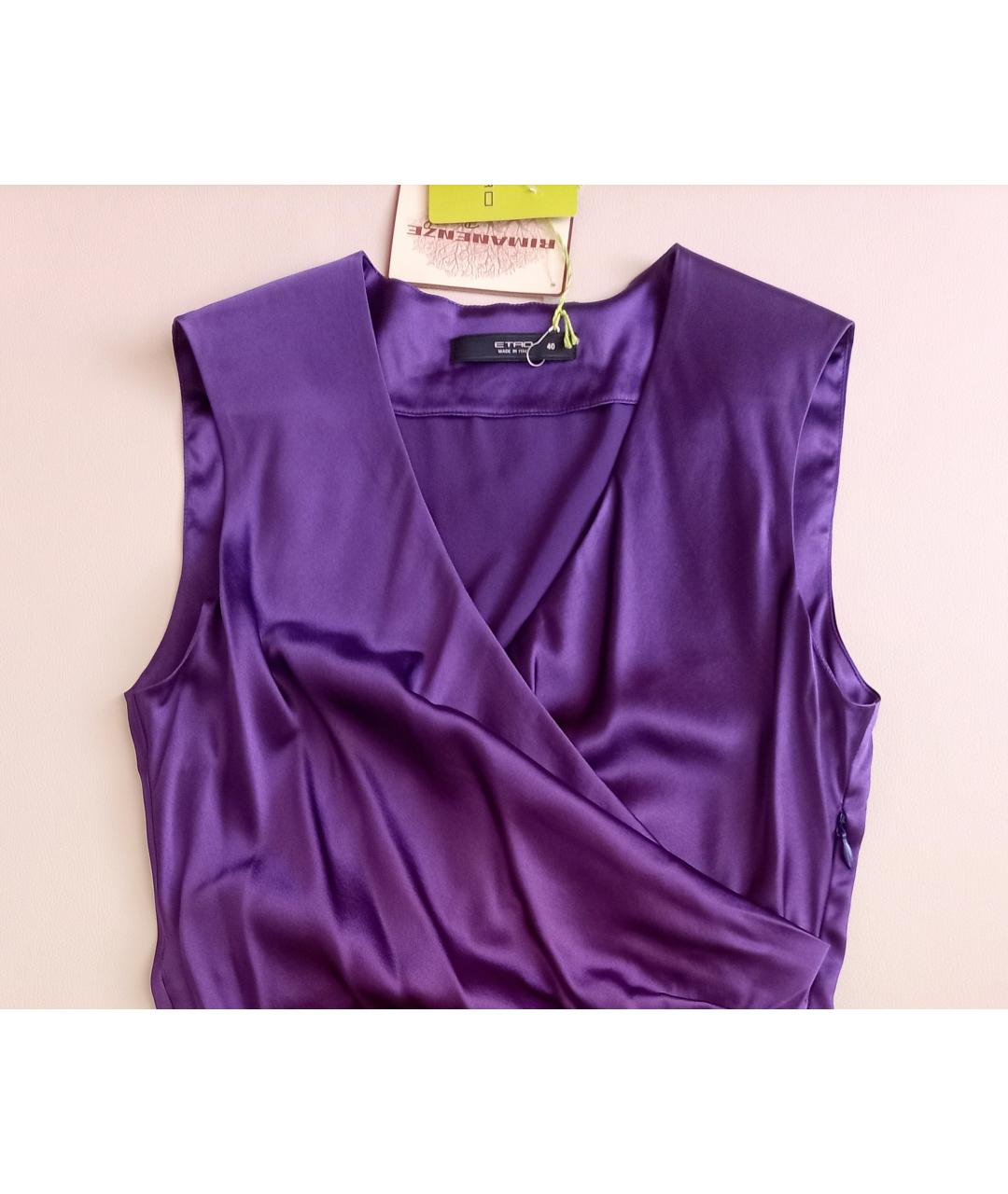 ETRO Фиолетовая шелковая блузы, фото 3