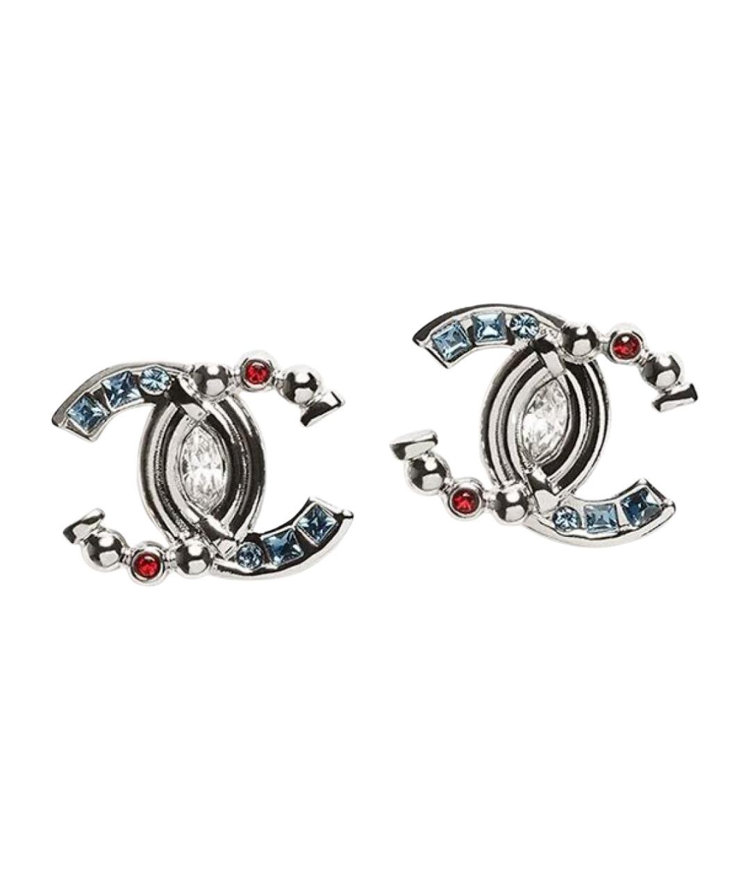 CHANEL Серебряные металлические серьги, фото 1