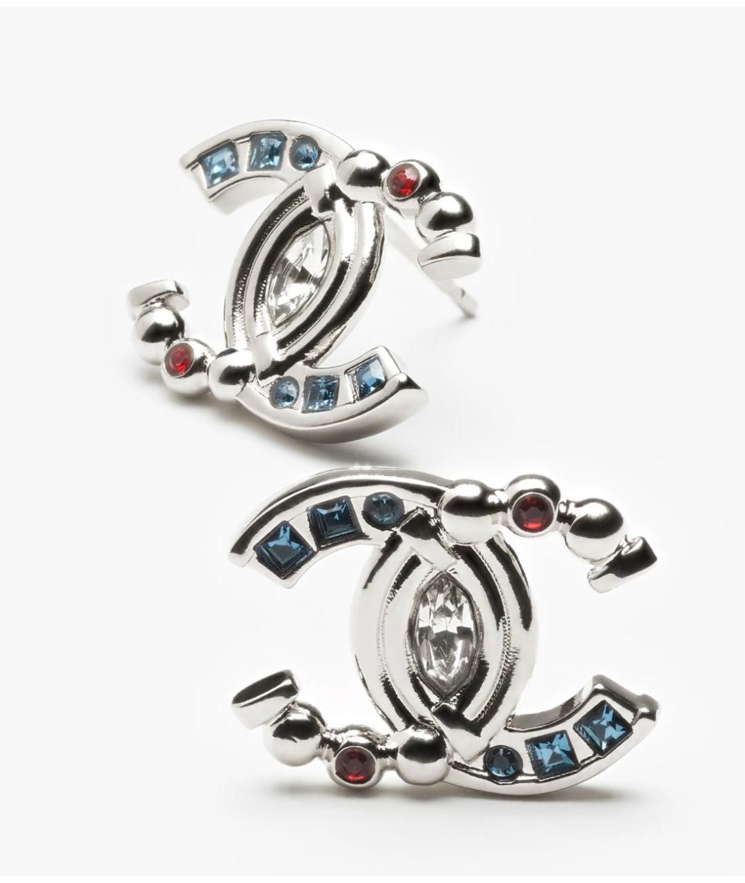 CHANEL Серебряные металлические серьги, фото 2
