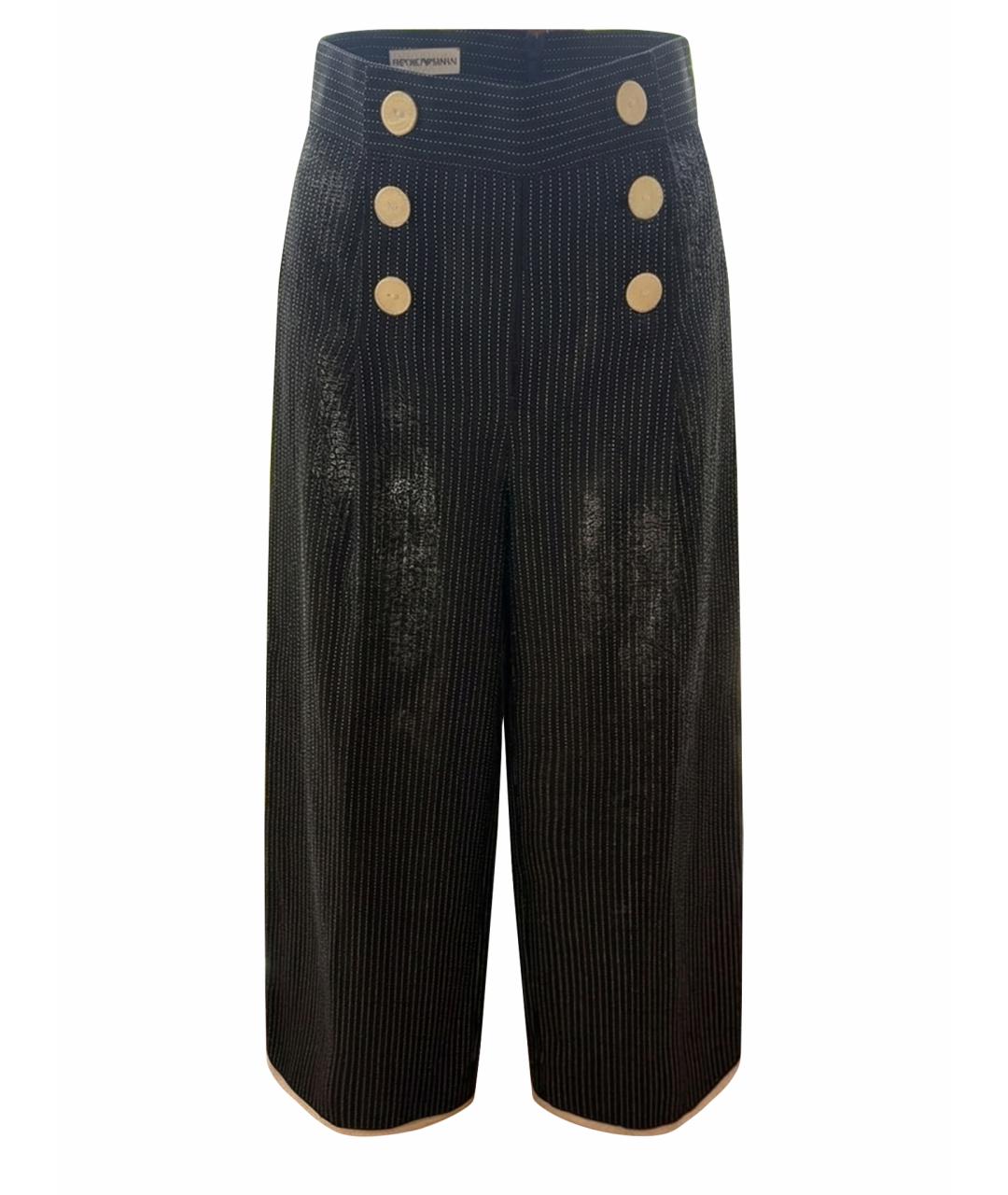 EMPORIO ARMANI Черные вискозные брюки широкие, фото 1