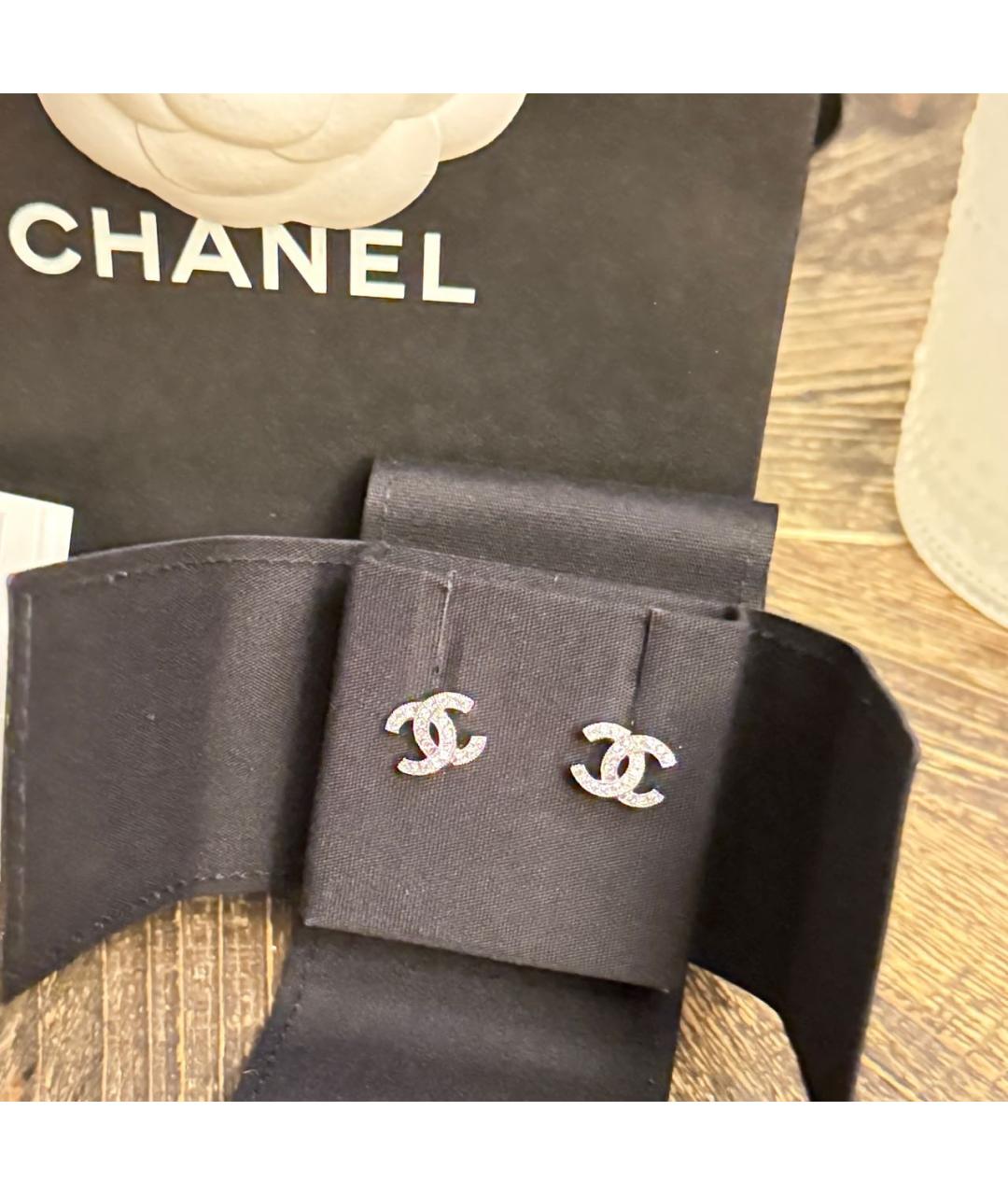 CHANEL Серебряные металлические серьги, фото 3