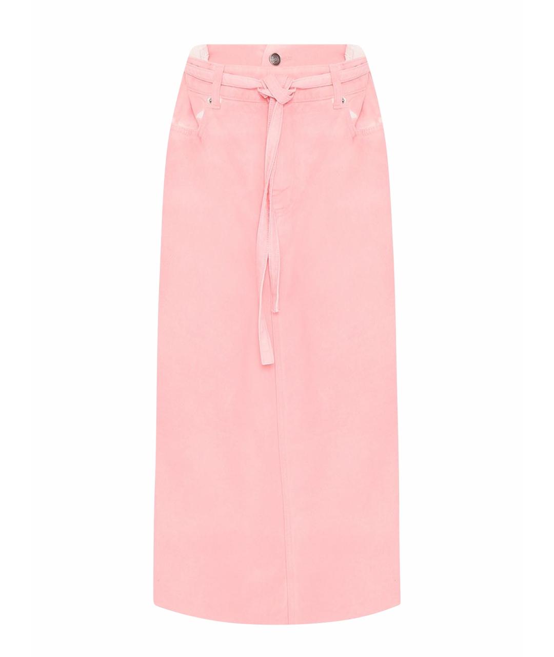 SPORTMAX Коралловая хлопковая юбка миди, фото 1
