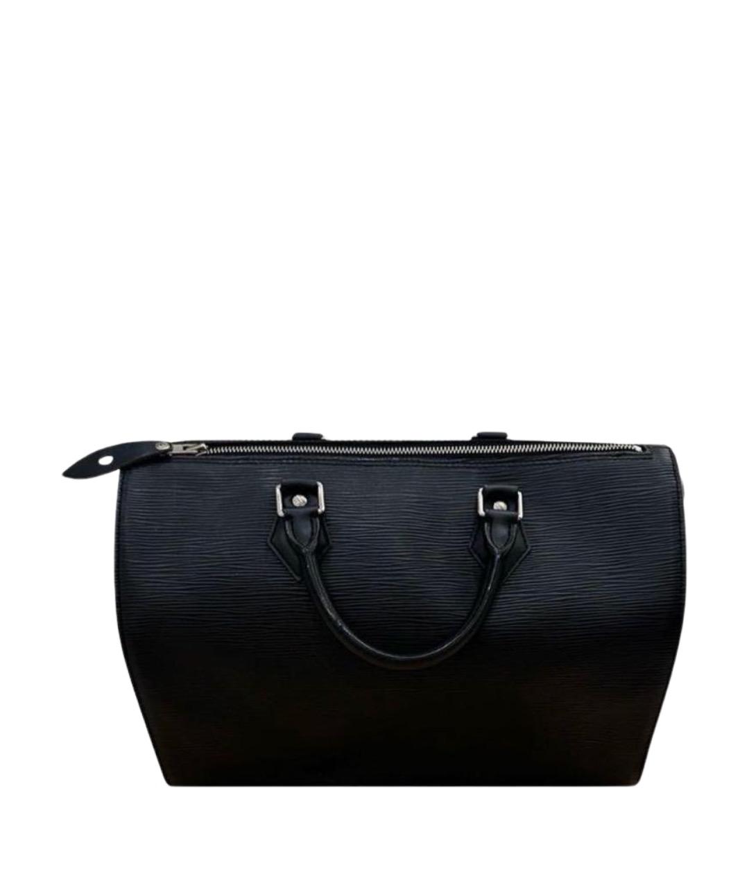 LOUIS VUITTON Черная кожаная сумка с короткими ручками, фото 1