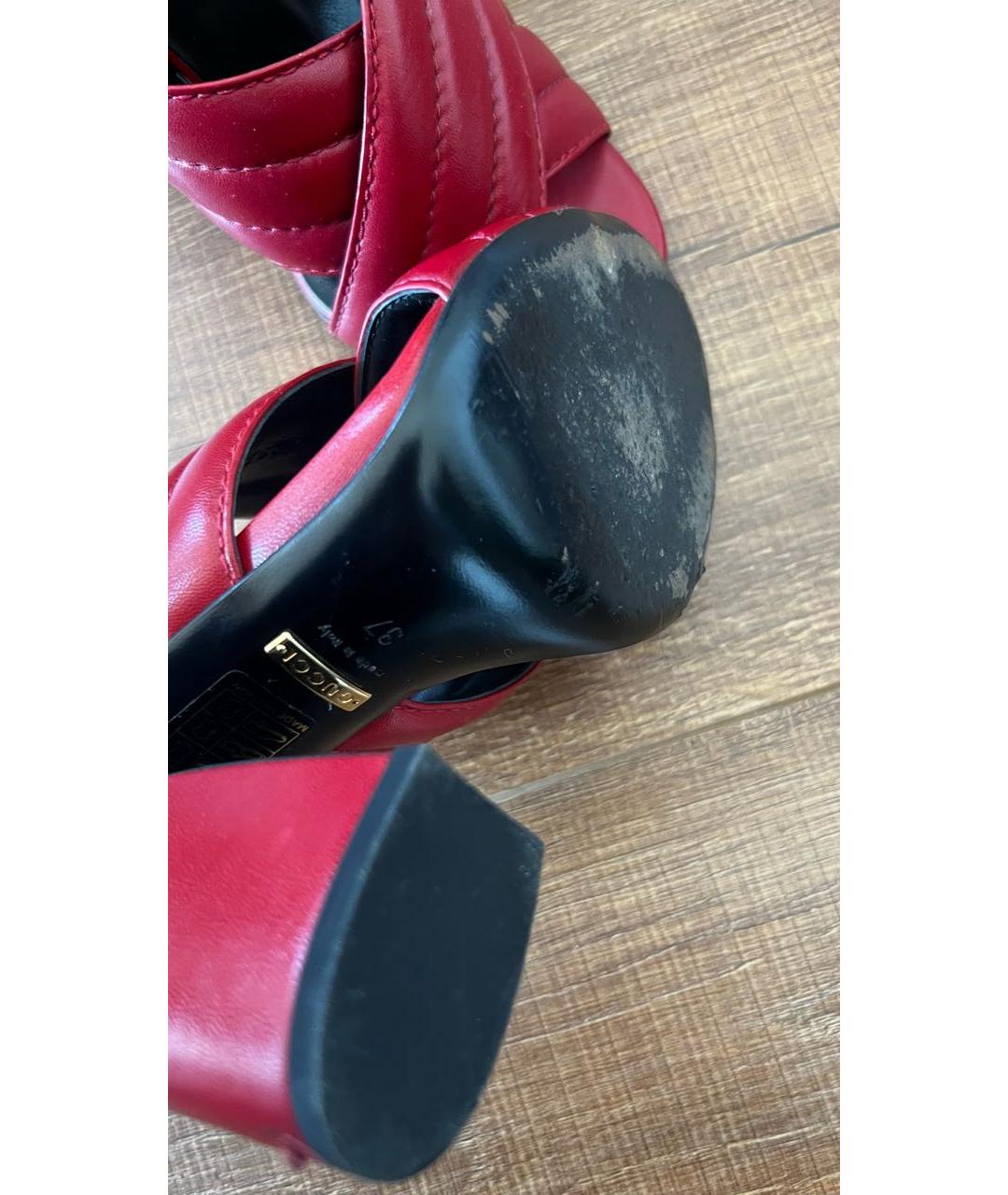 GUCCI Красные кожаные туфли, фото 4