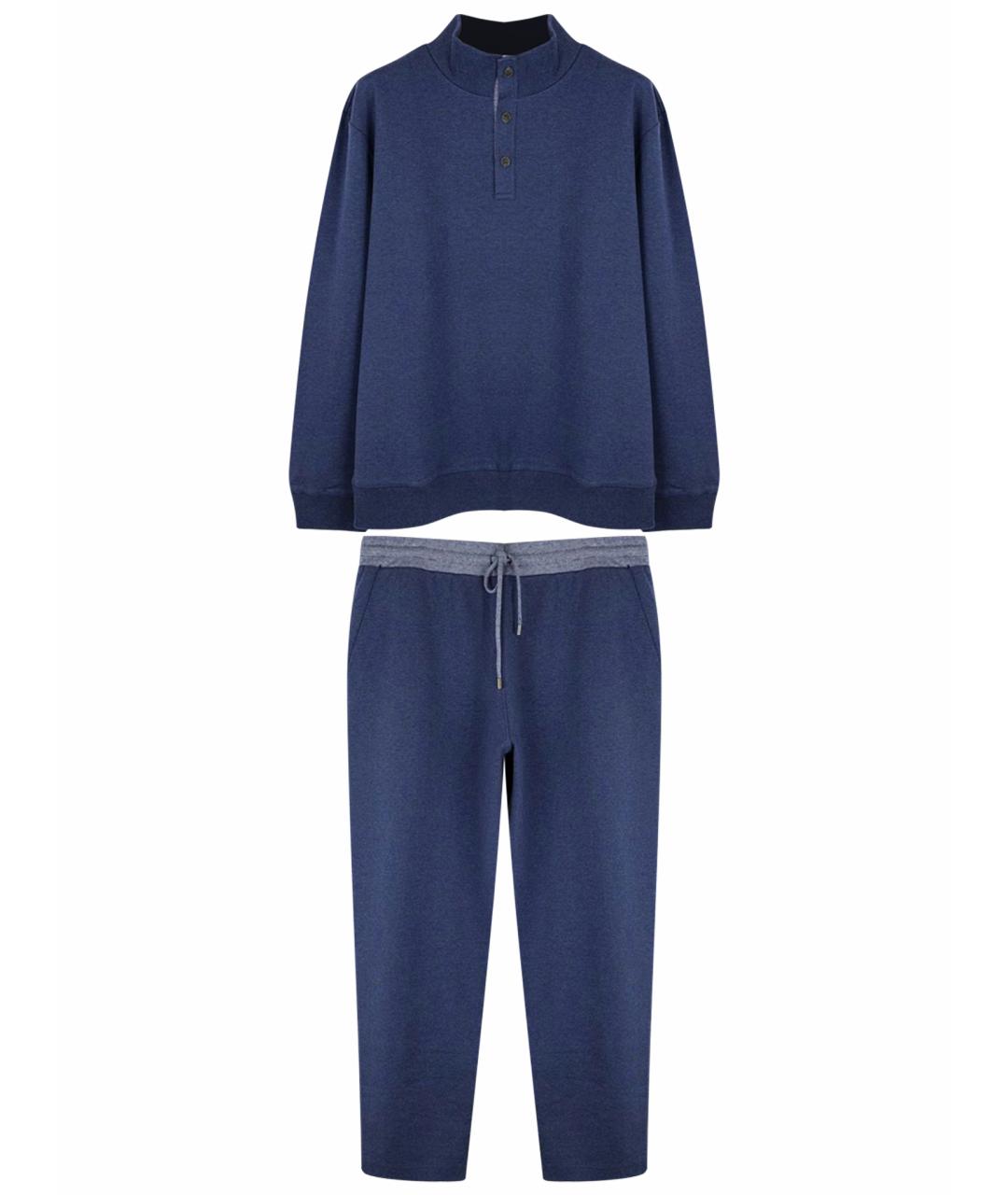CANALI Синий хлопковый спортивный костюм, фото 1