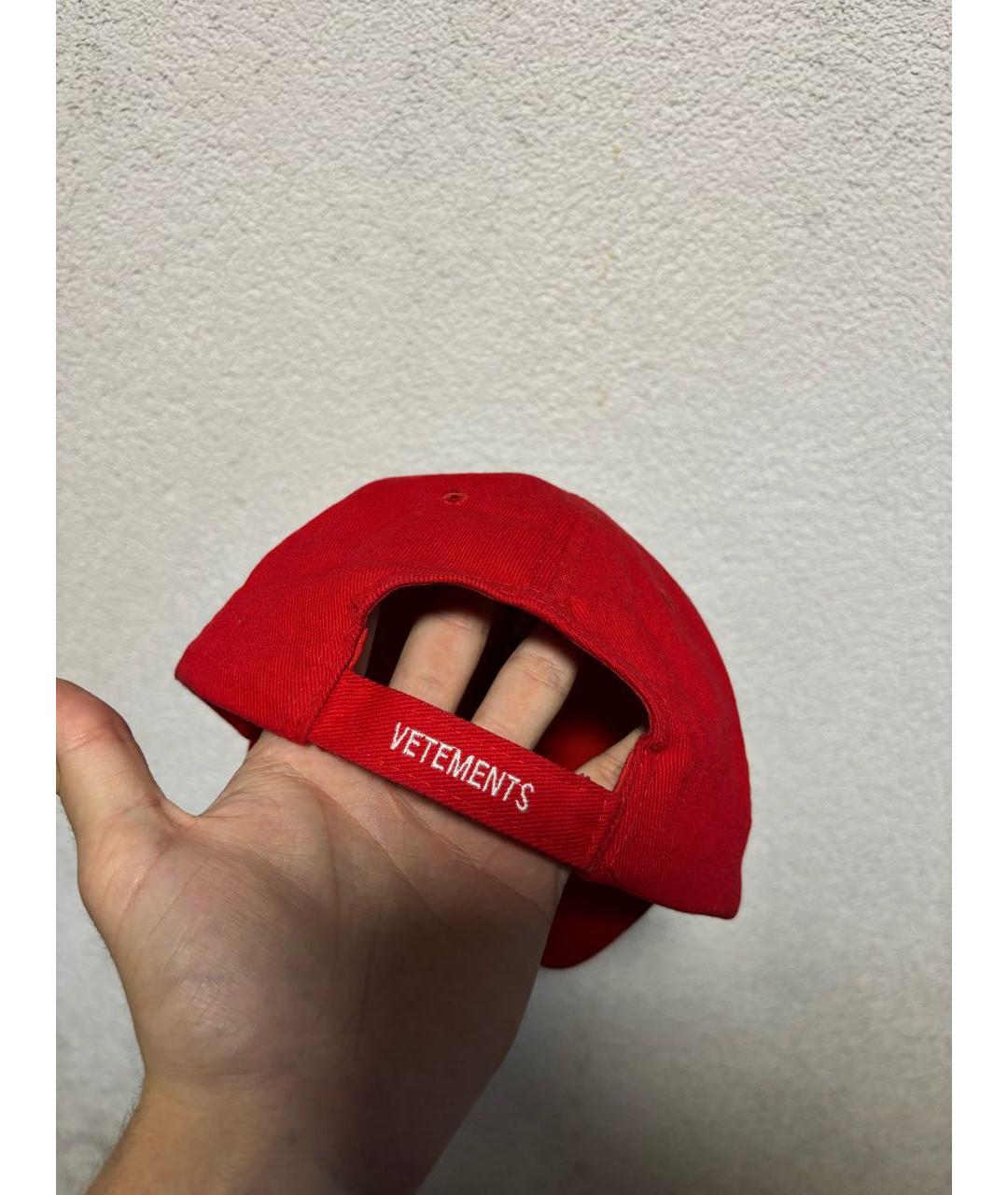 VETEMENTS Красная хлопковая кепка, фото 3