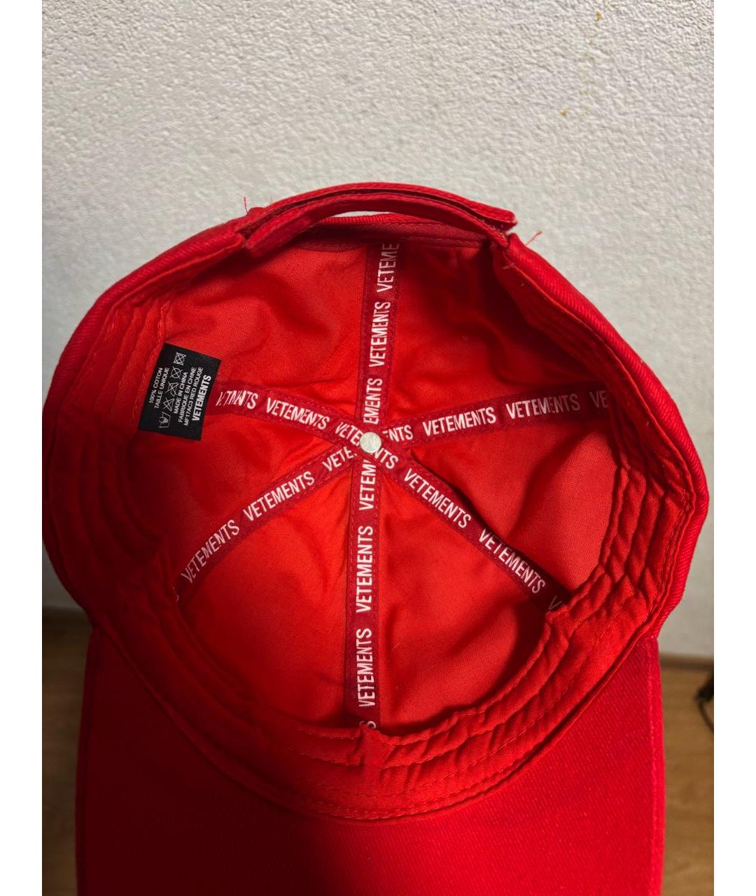 VETEMENTS Красная хлопковая кепка, фото 5