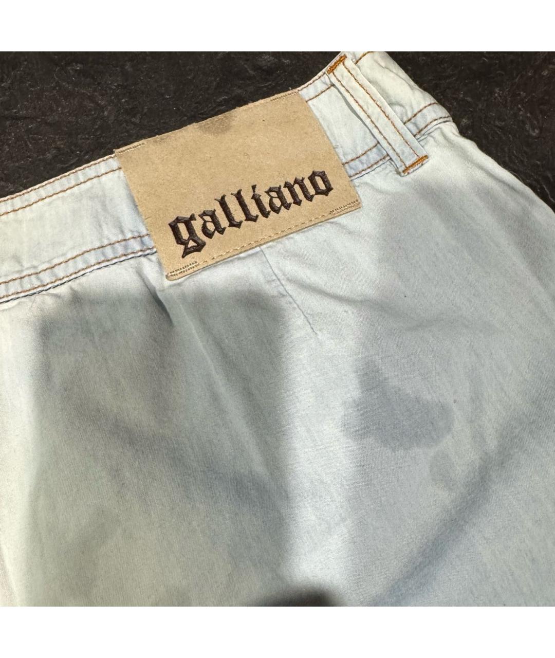 JOHN GALLIANO Голубые хлопковые прямые джинсы, фото 7
