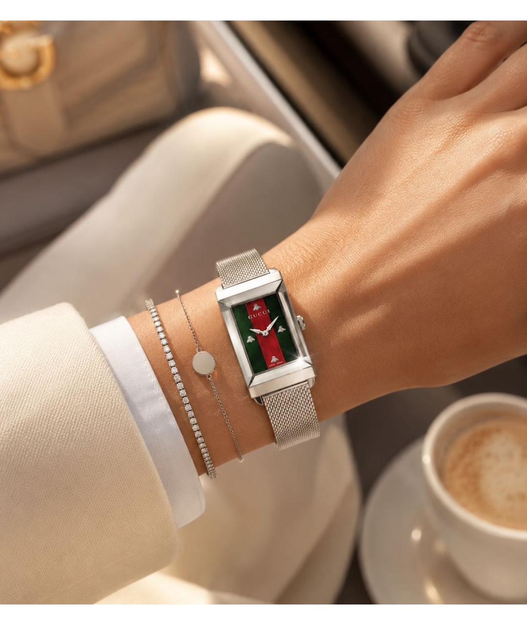 GUCCI Серебряные стальные часы, фото 4