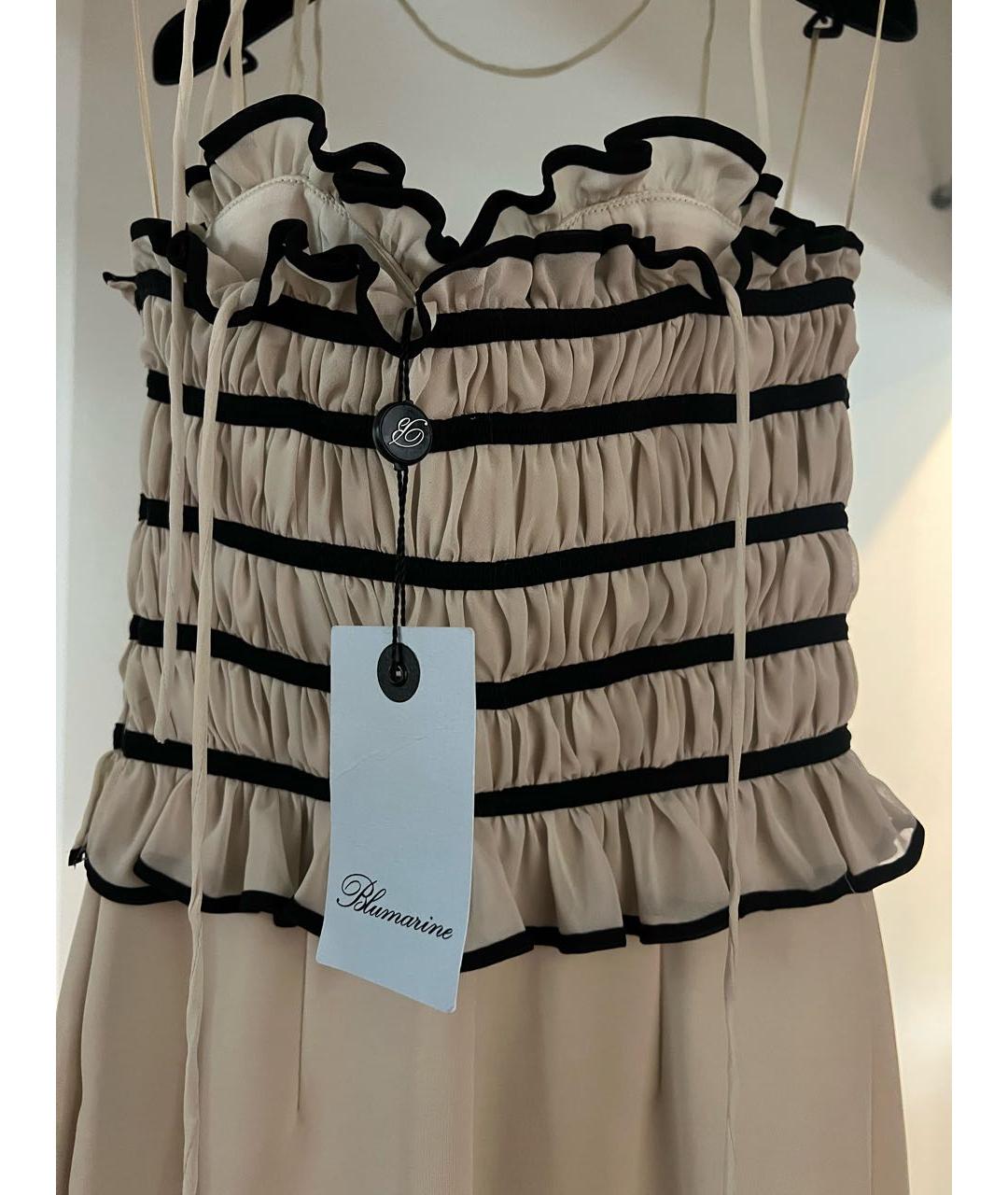 BLUMARINE Бежевое коктейльное платье, фото 3