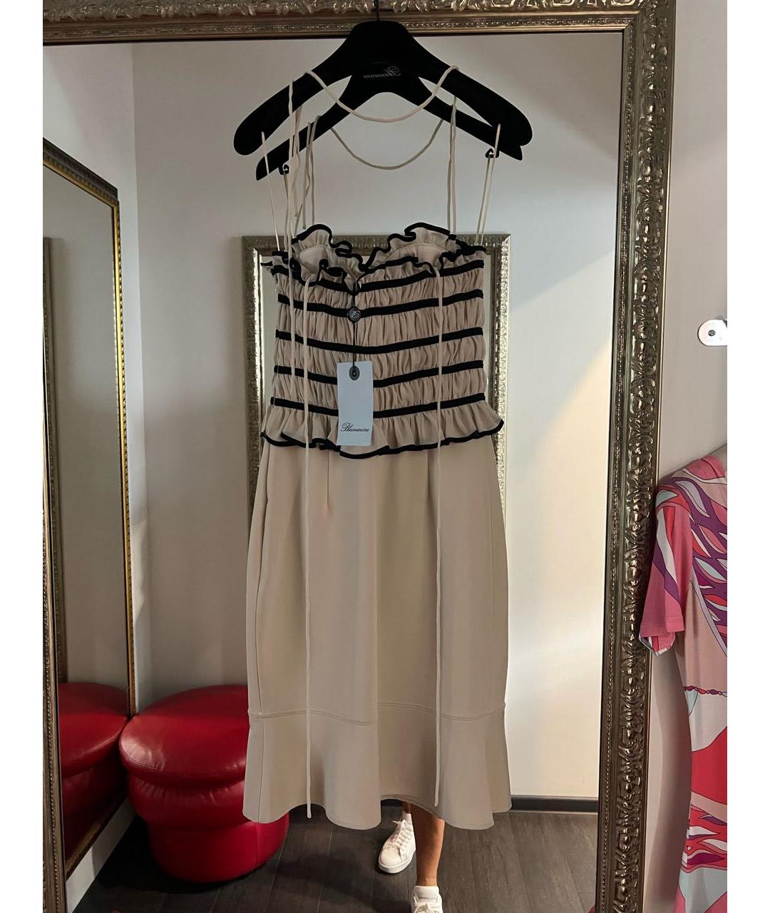 BLUMARINE Бежевое коктейльное платье, фото 2