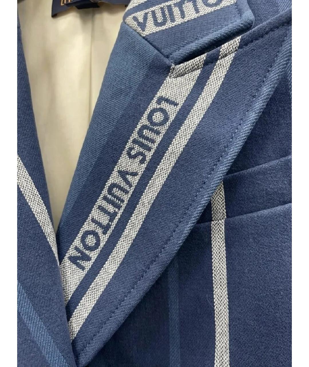 LOUIS VUITTON Голубой хлопковый жакет/пиджак, фото 3
