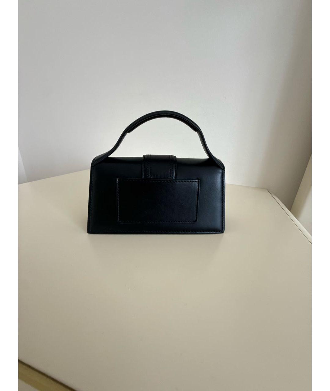 JACQUEMUS Черная кожаная сумка с короткими ручками, фото 3