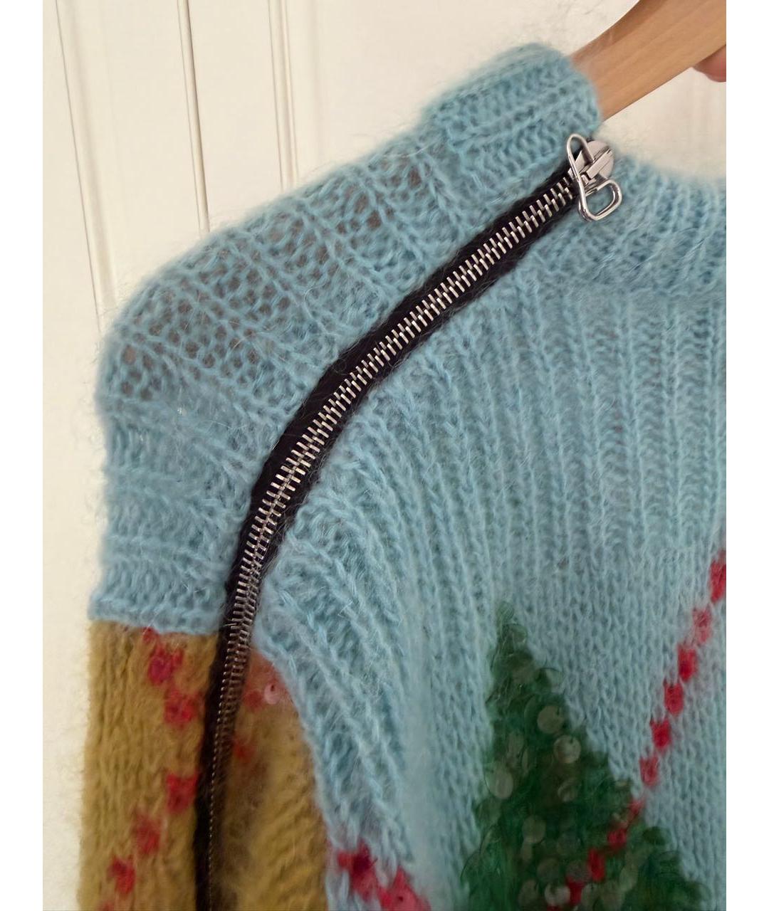 GUCCI Бирюзовое шерстяное повседневное платье, фото 4