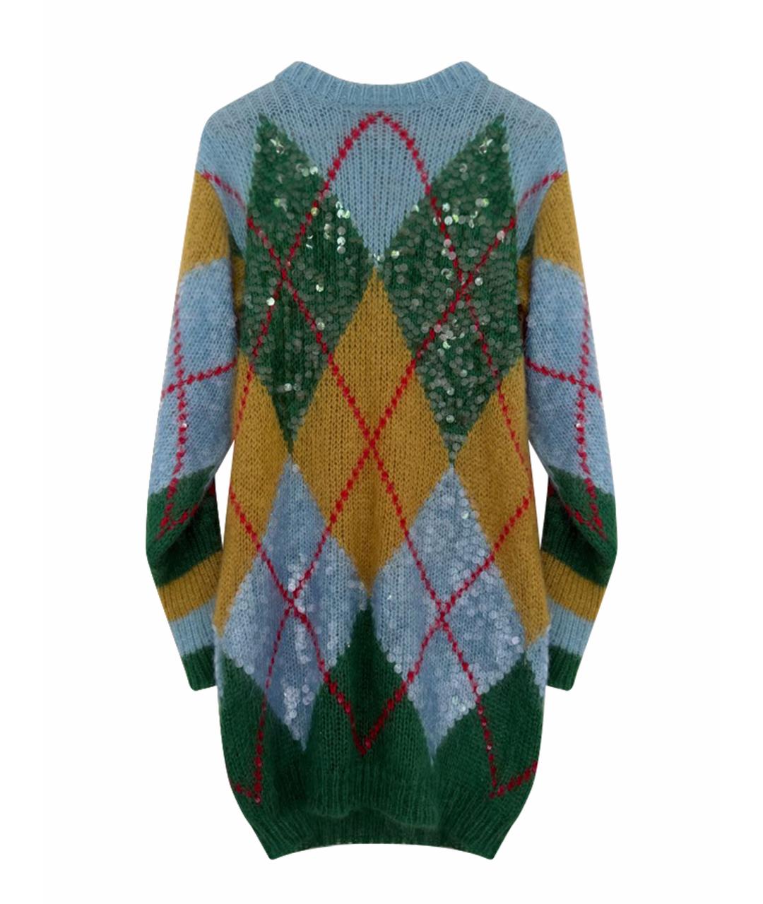 GUCCI Бирюзовое шерстяное повседневное платье, фото 1