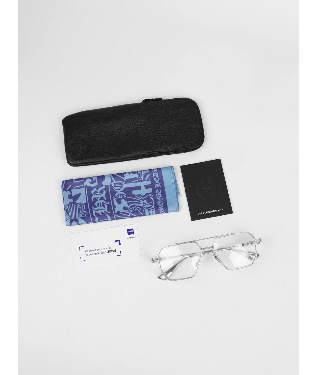 CHROME HEARTS Серебряные металлические солнцезащитные очки, фото 4