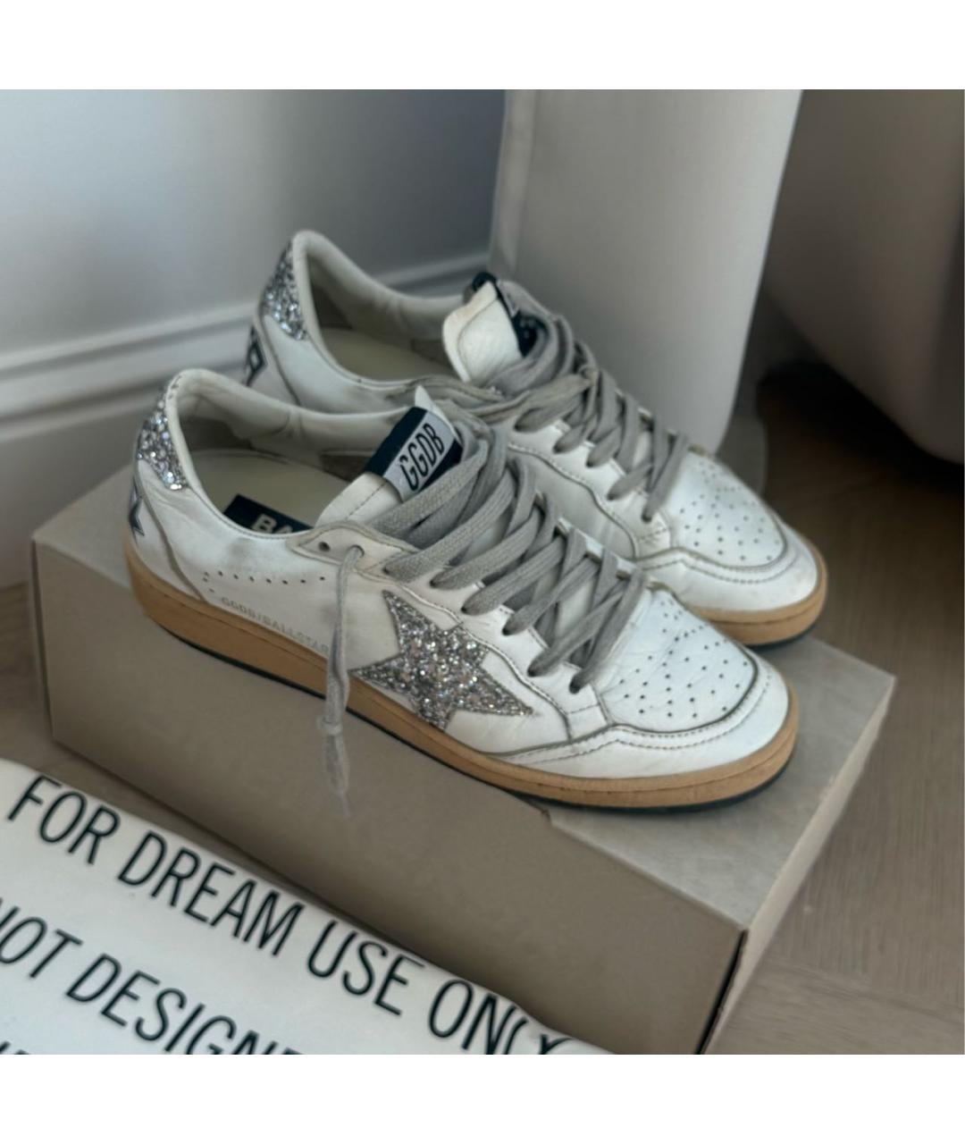 GOLDEN GOOSE Белые кожаные кеды, фото 5